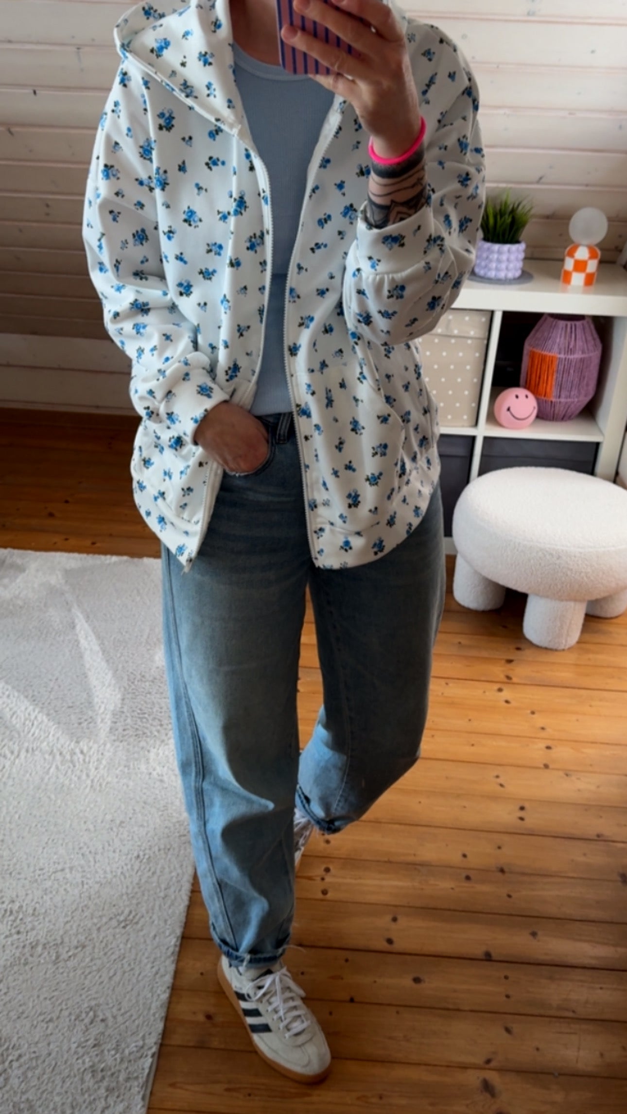 Kapuzenjacke Zip Hoodie Floral