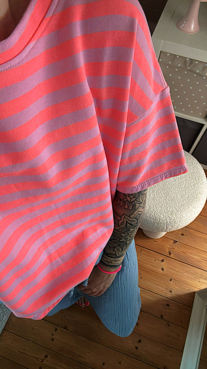 T-SHIRT PREMIUM STREIFEN FRENCH TERRY