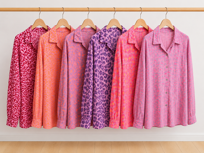 Musselin Bluse Onesize LEO langarm