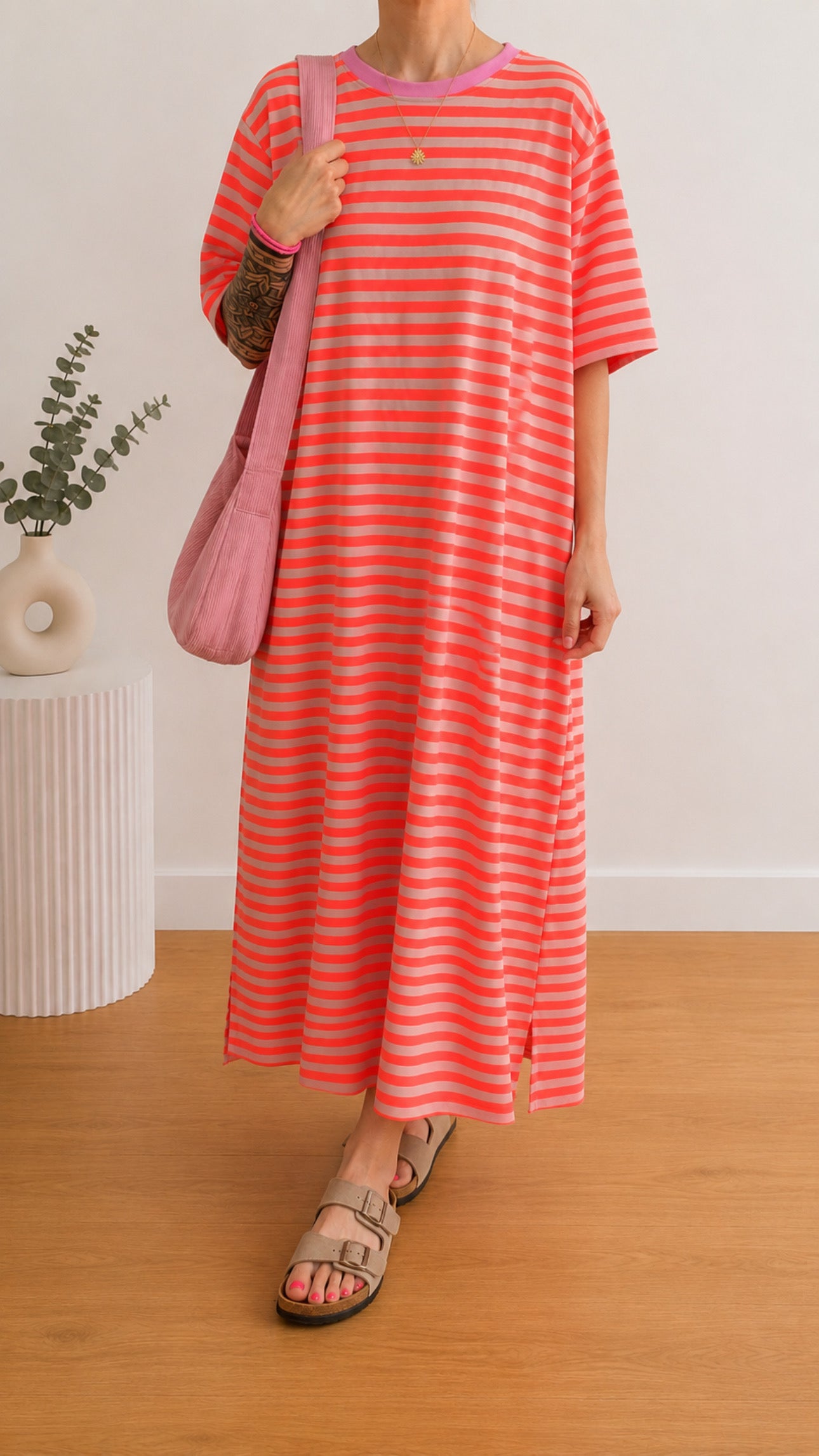 KLEID MAXI PREMIUM STREIFEN FRENCH TERRY Colour Block