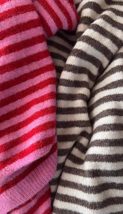 Strickpullover Stripes ausgestellter Arm
