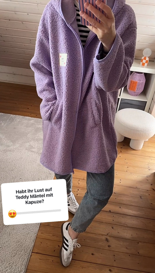 TEDDY Mantel ZIP langarm Kapuze