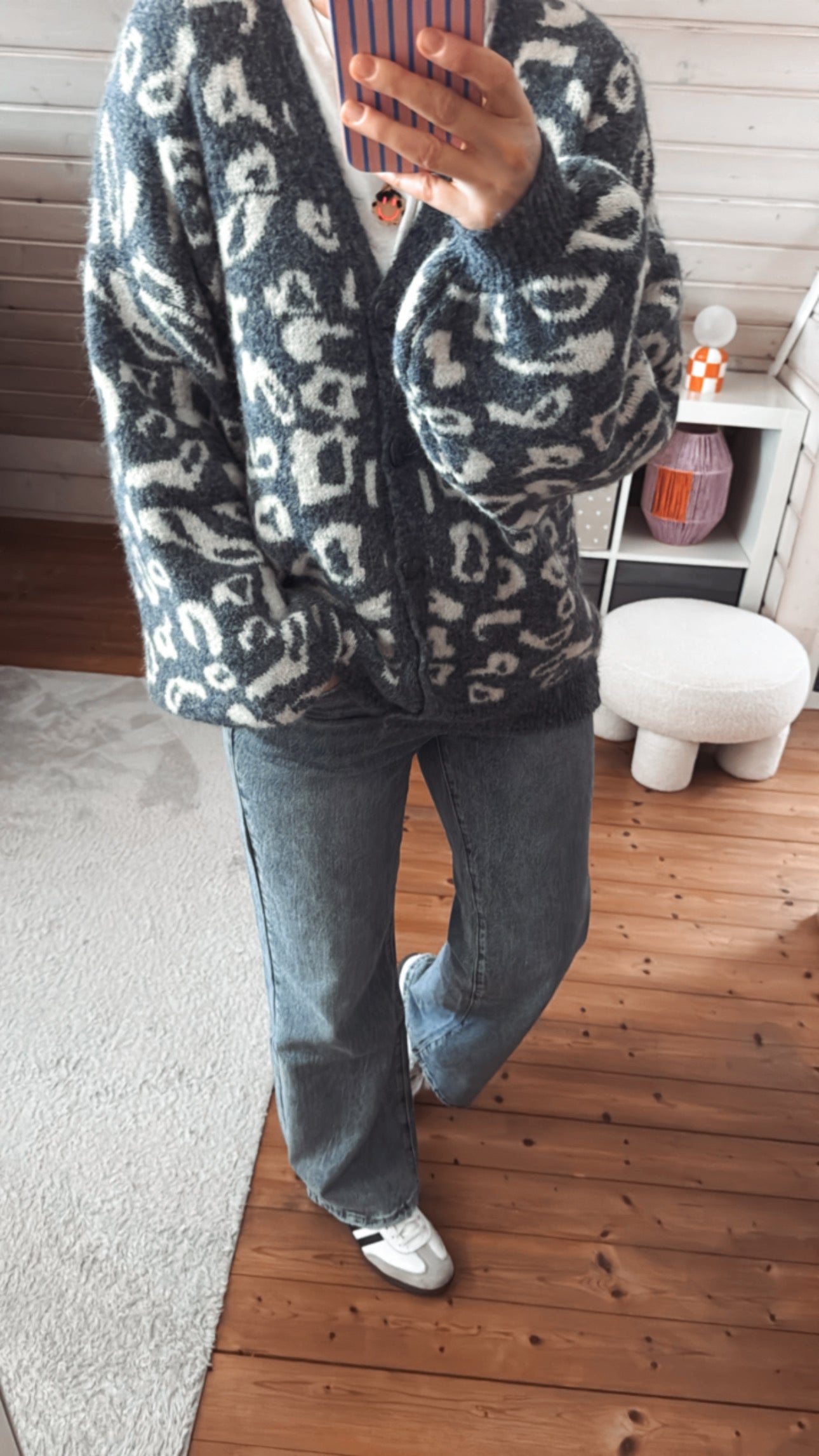 Strickjacke Leo Cadigan Herz Knopfleiste