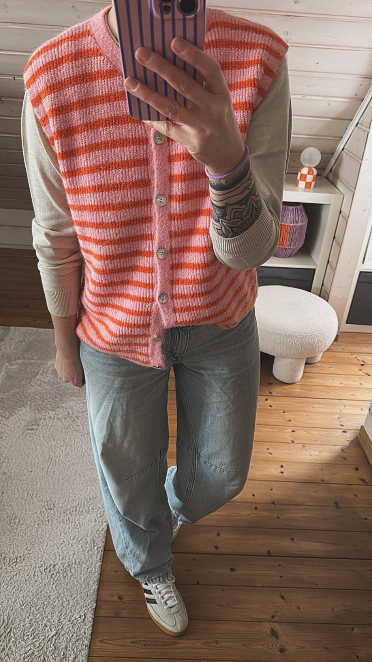 Strickjacke Weste Onezise STRIPES