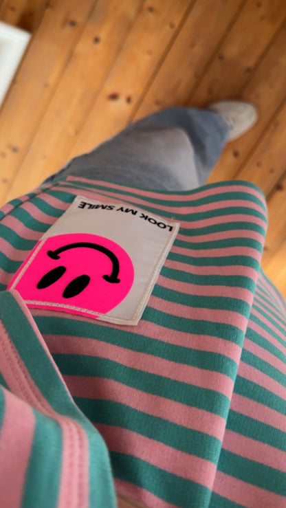 Streifen T-SHIRT PREMIUM / SMILEY Patch