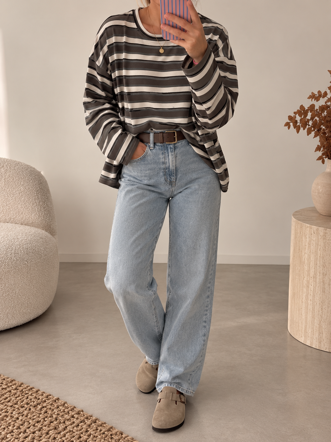 Streifen LONGSHIRT / SWEATER leicht 5 FARBEN