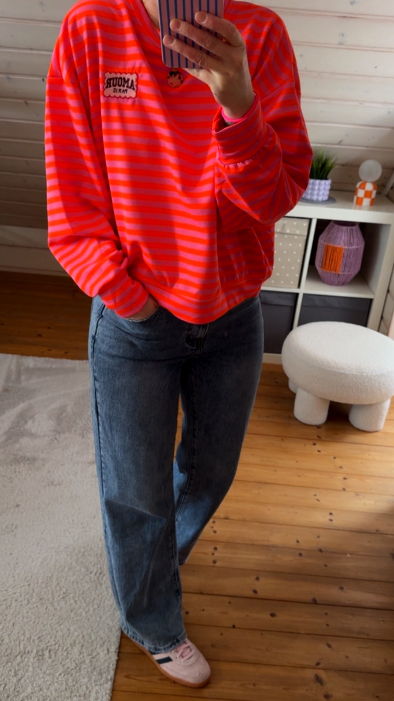 Streifen LONGSHIRT / SWEATER leicht AMOUR / 5 Farben