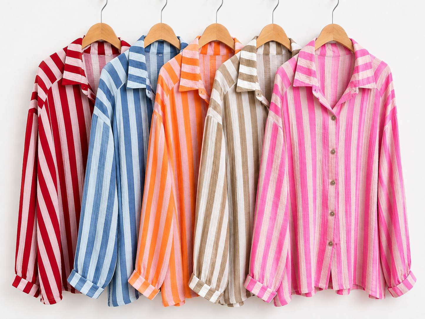 Musselin Bluse Onesize STREIFEN 5 Farben