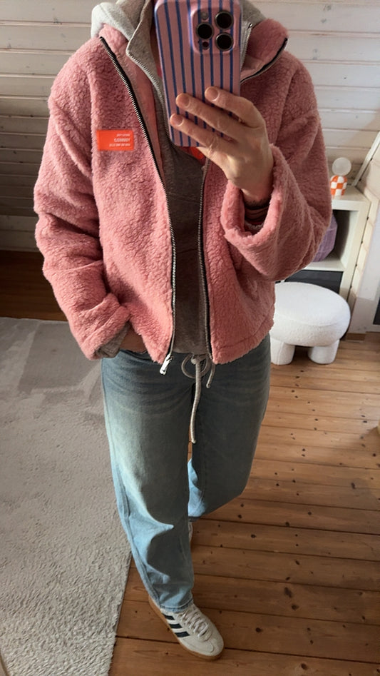 TEDDY Jacke ZIP langarm Neon Patch