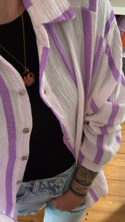 Musselin Bluse Onesize STRIPES %