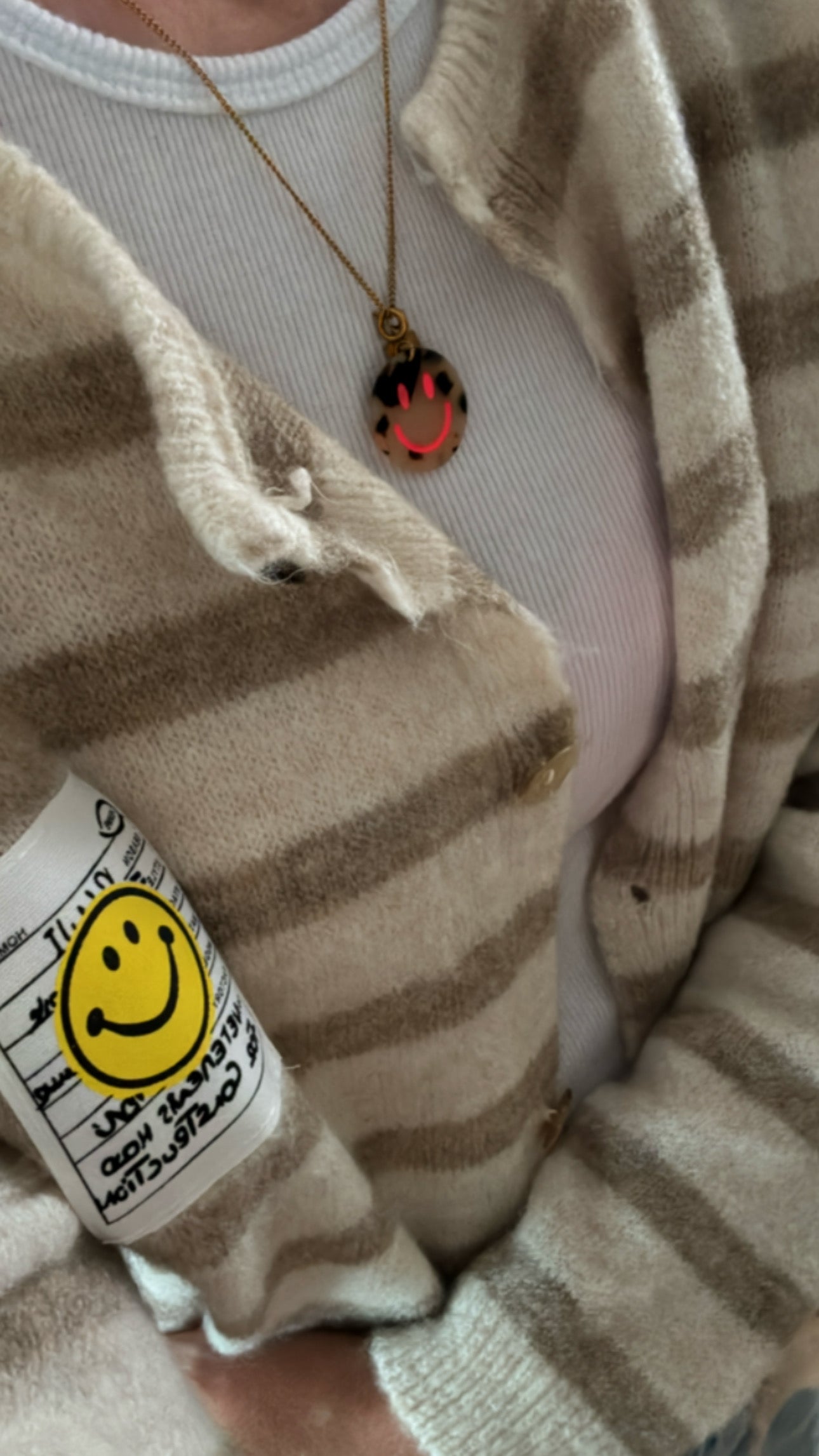 Cardigan COLOUR Block Smile Onsesize