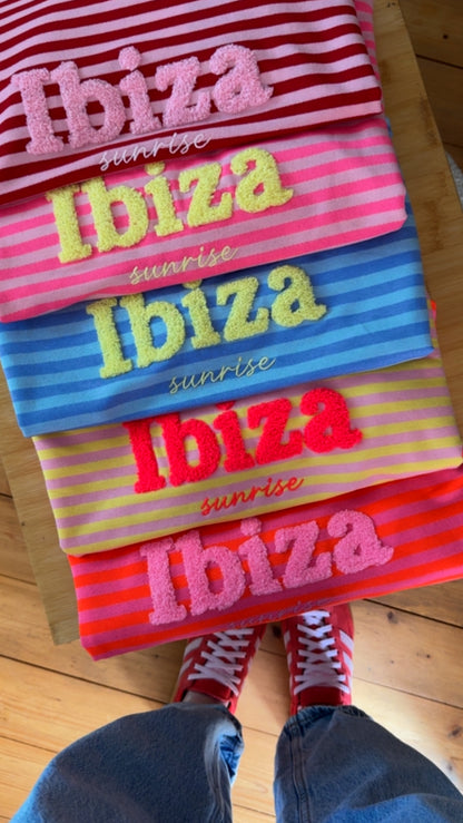 T-SHIRT PREMIUM STREIFEN FRECH TERRY FLUFFY IBIZA sunrise