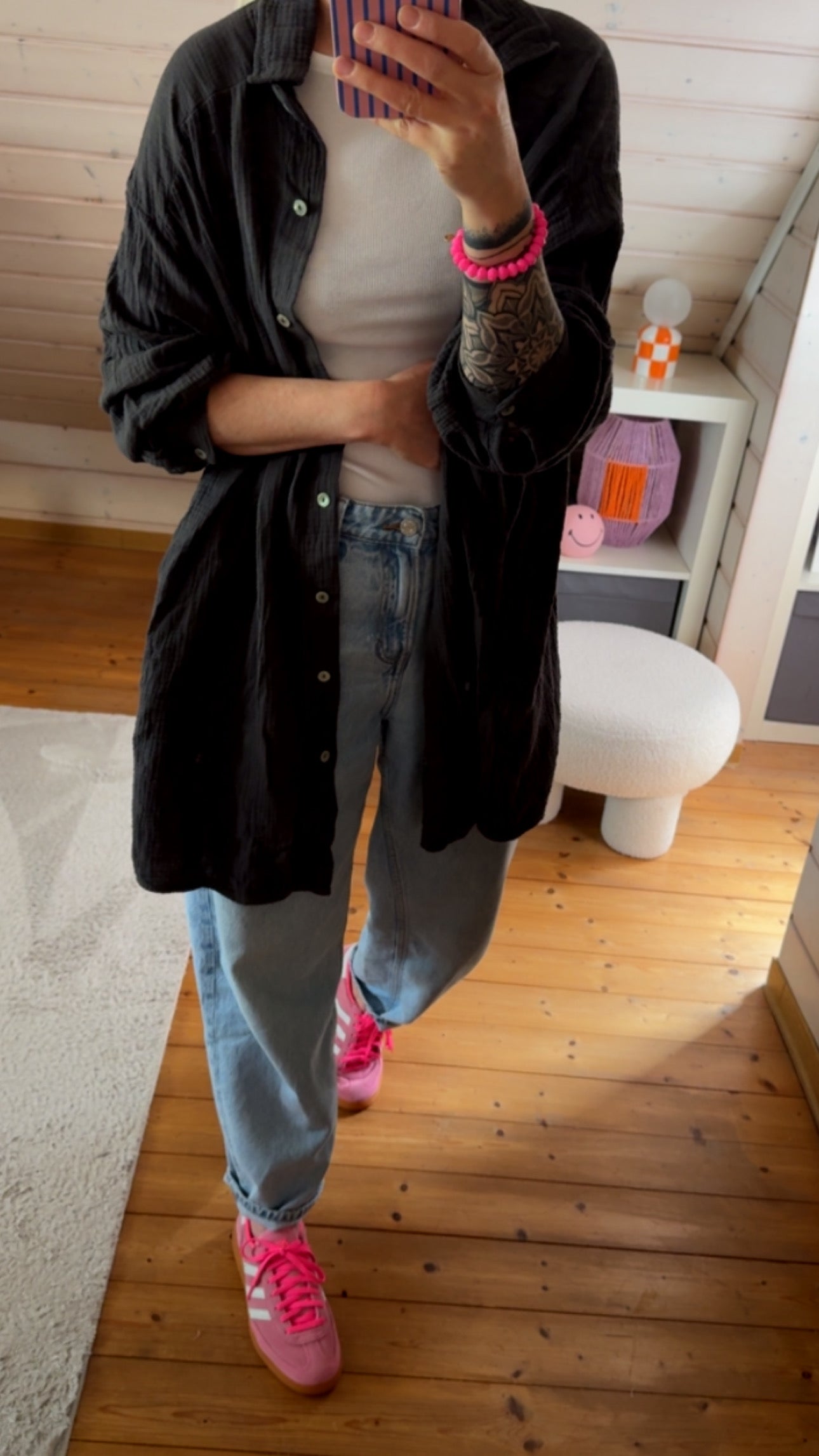 Musselin Bluse lang Onesize