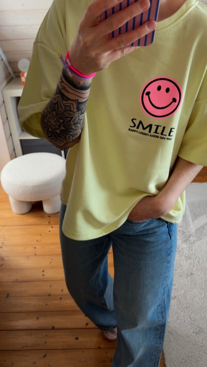 T-SHIRT FRENCH TERRY SMILE / + RÜCKENPRINT