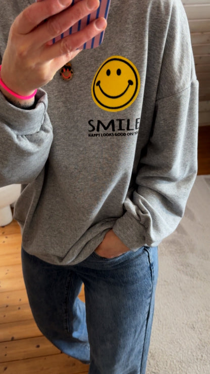 SWEATER SMILE / 2 Farben / RÜCKENPRINT