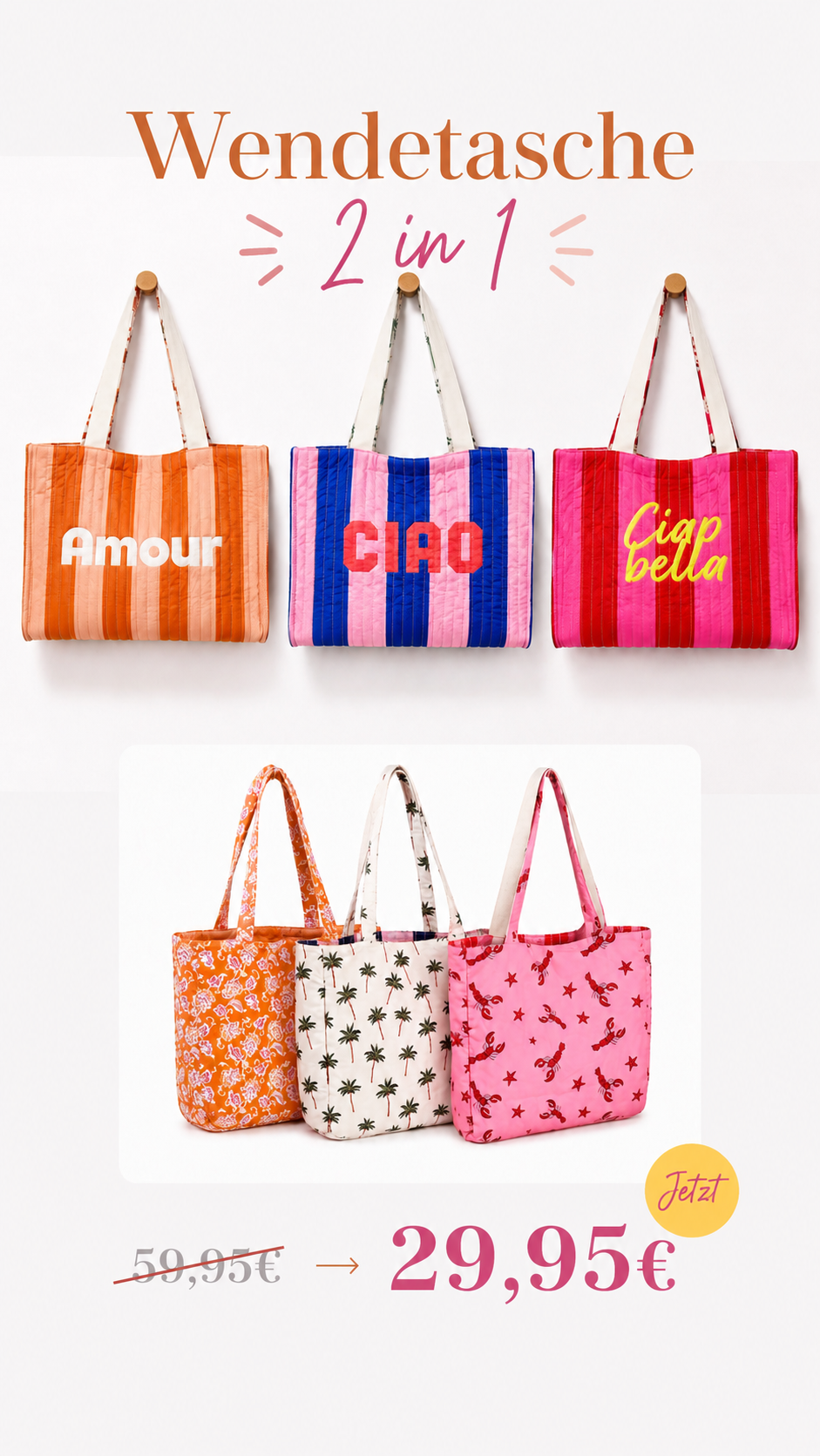 Shopper Wendetasche 3 Farben COLOURBLOCK