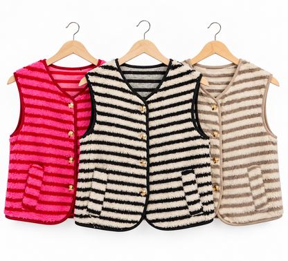 TEDDY Weste ärmellos STREIFEN