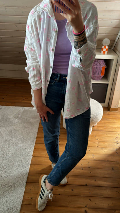 Musselin Bluse Onesize SCHLEIFEN %