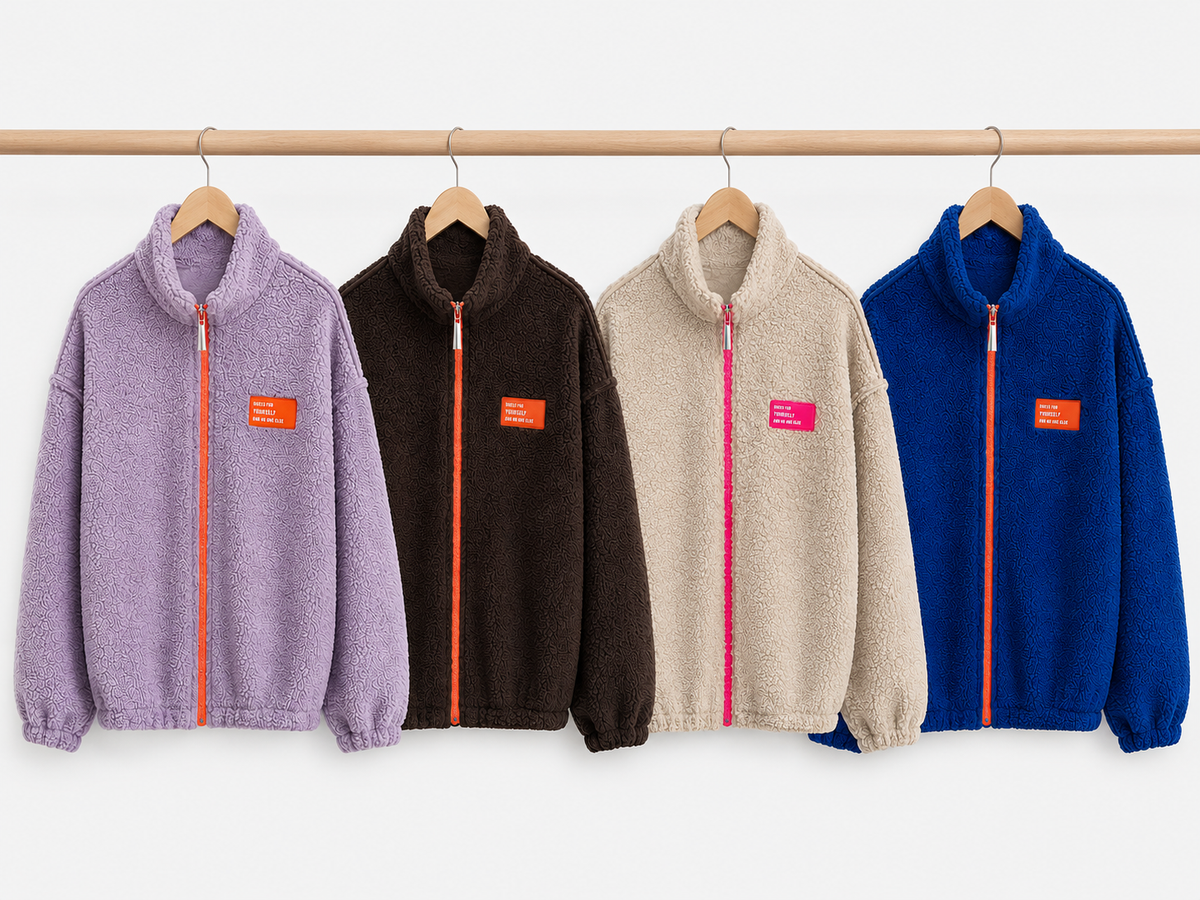 TEDDY Jacke ZIP langarm Neon Patch