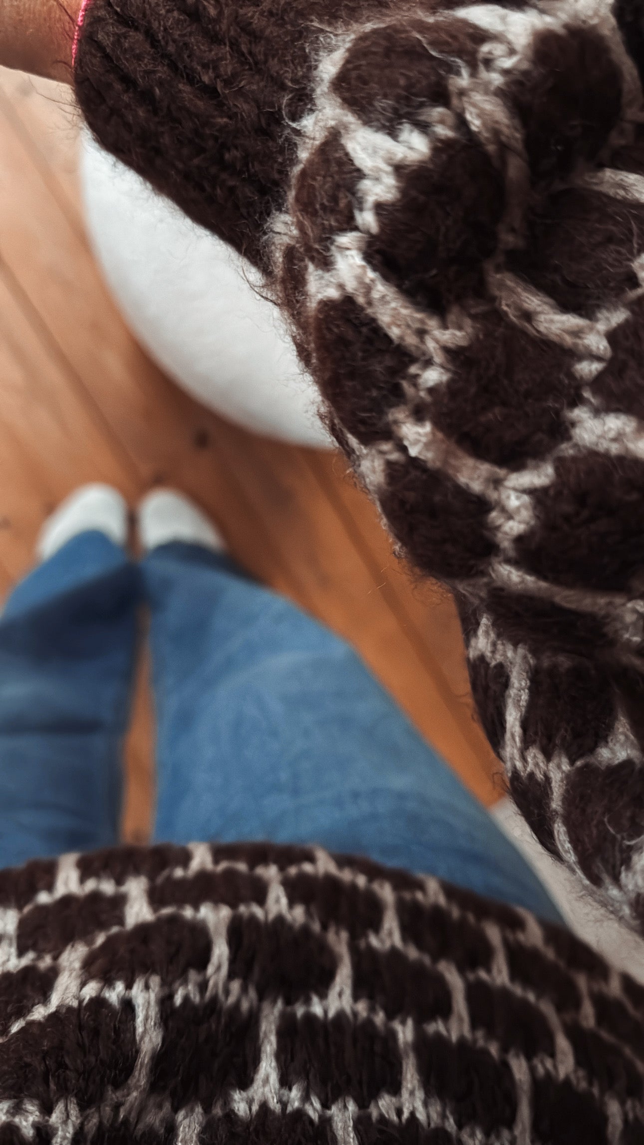 Strick Pullover Waffel Muster