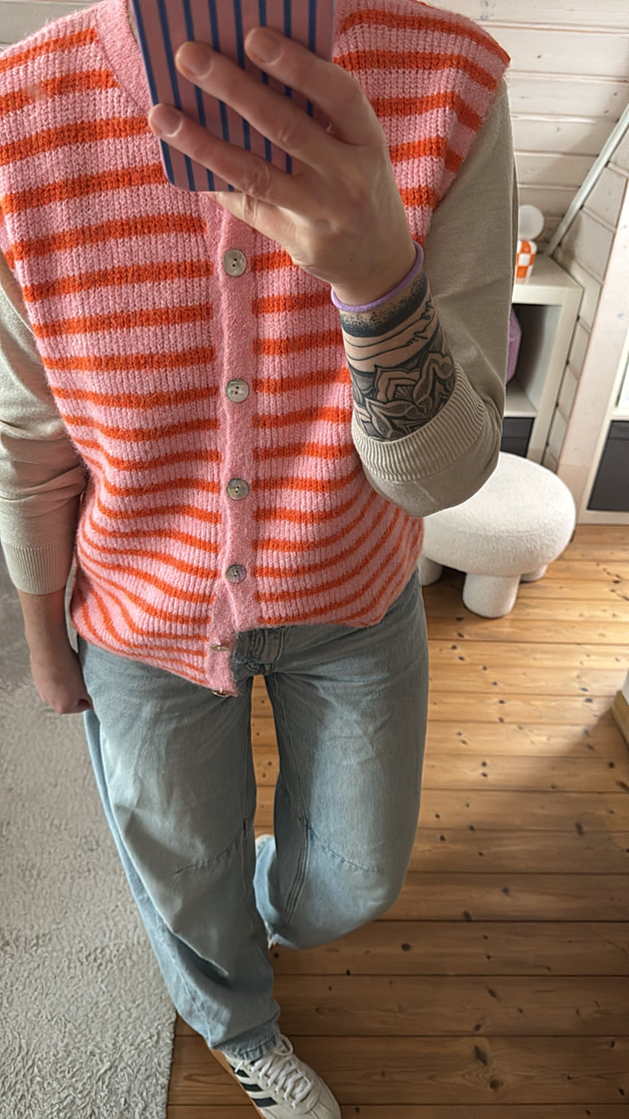 Strickjacke Weste Onezise STRIPES