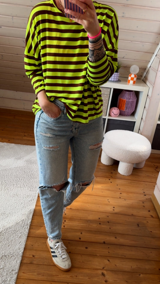Streifen LONGSHIRT leicht Casual