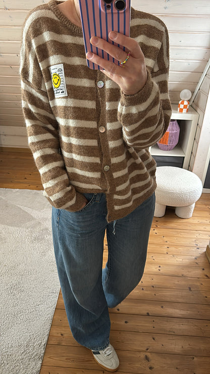 Cardigan COLOUR Block Smile Onsesize