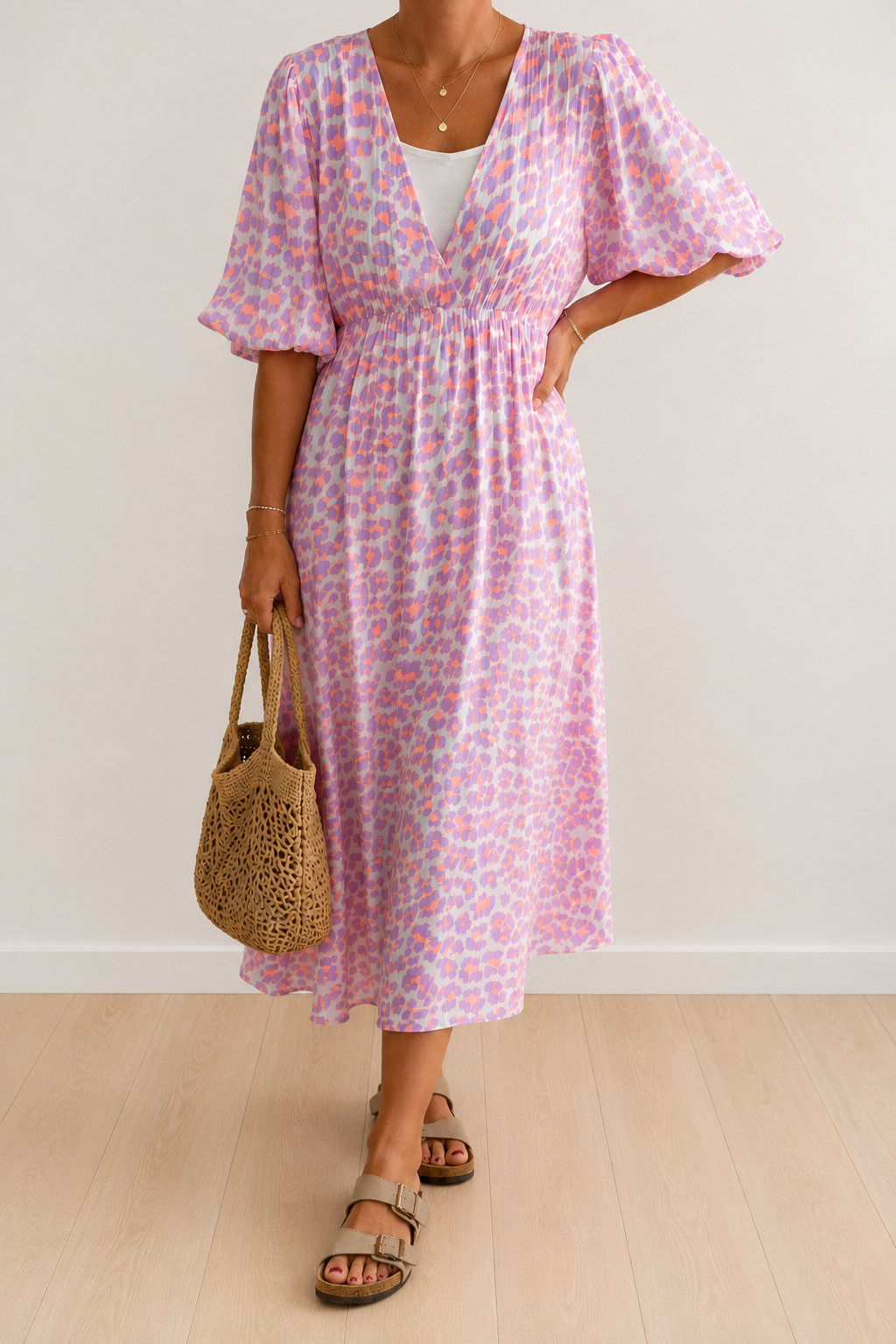 Musselin Kleid MAXI LEO / COLOURBLOCK