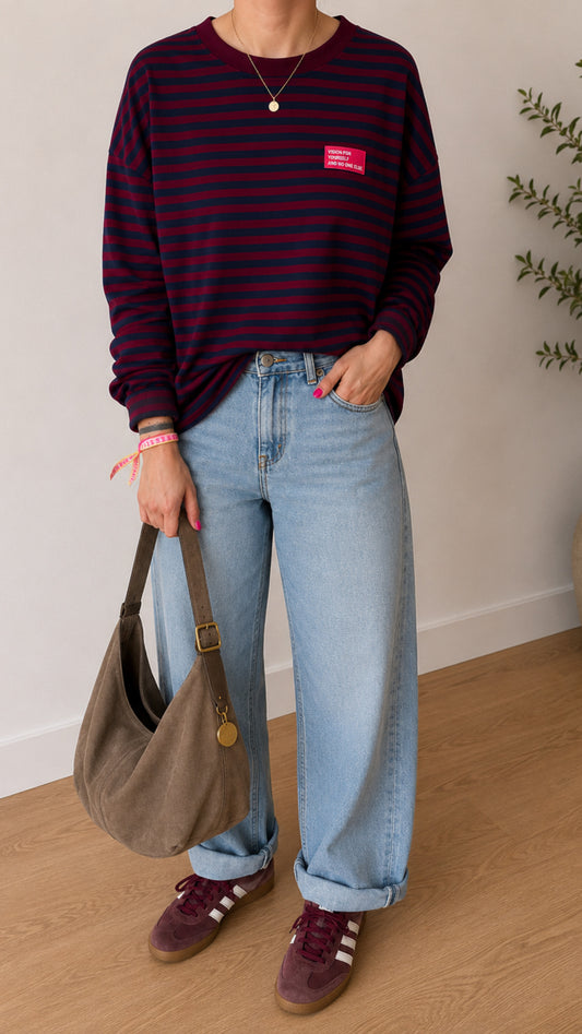 Streifen LONGSHIRT Neon Patch Oversize