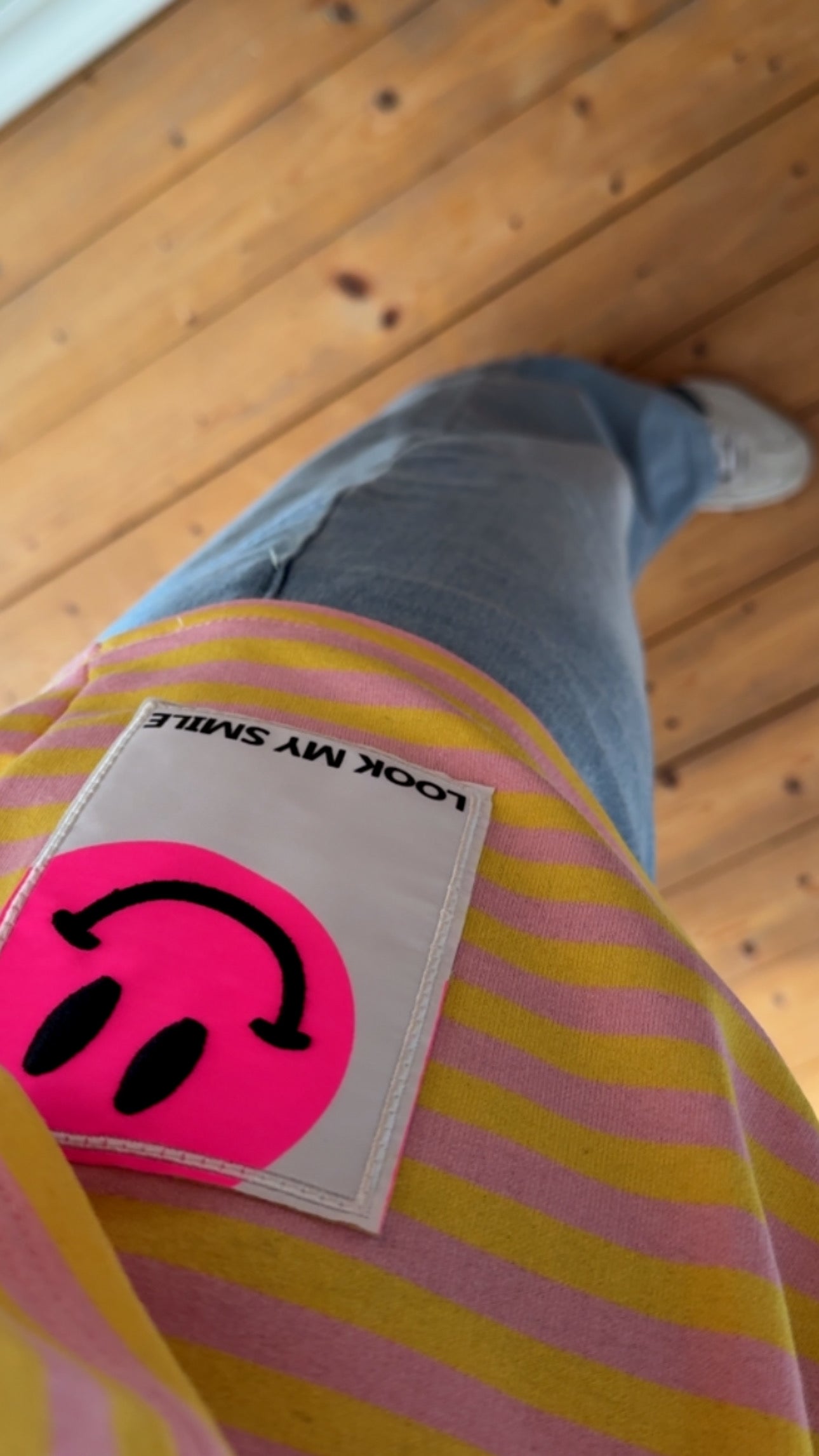 Streifen T-SHIRT PREMIUM / SMILEY Patch