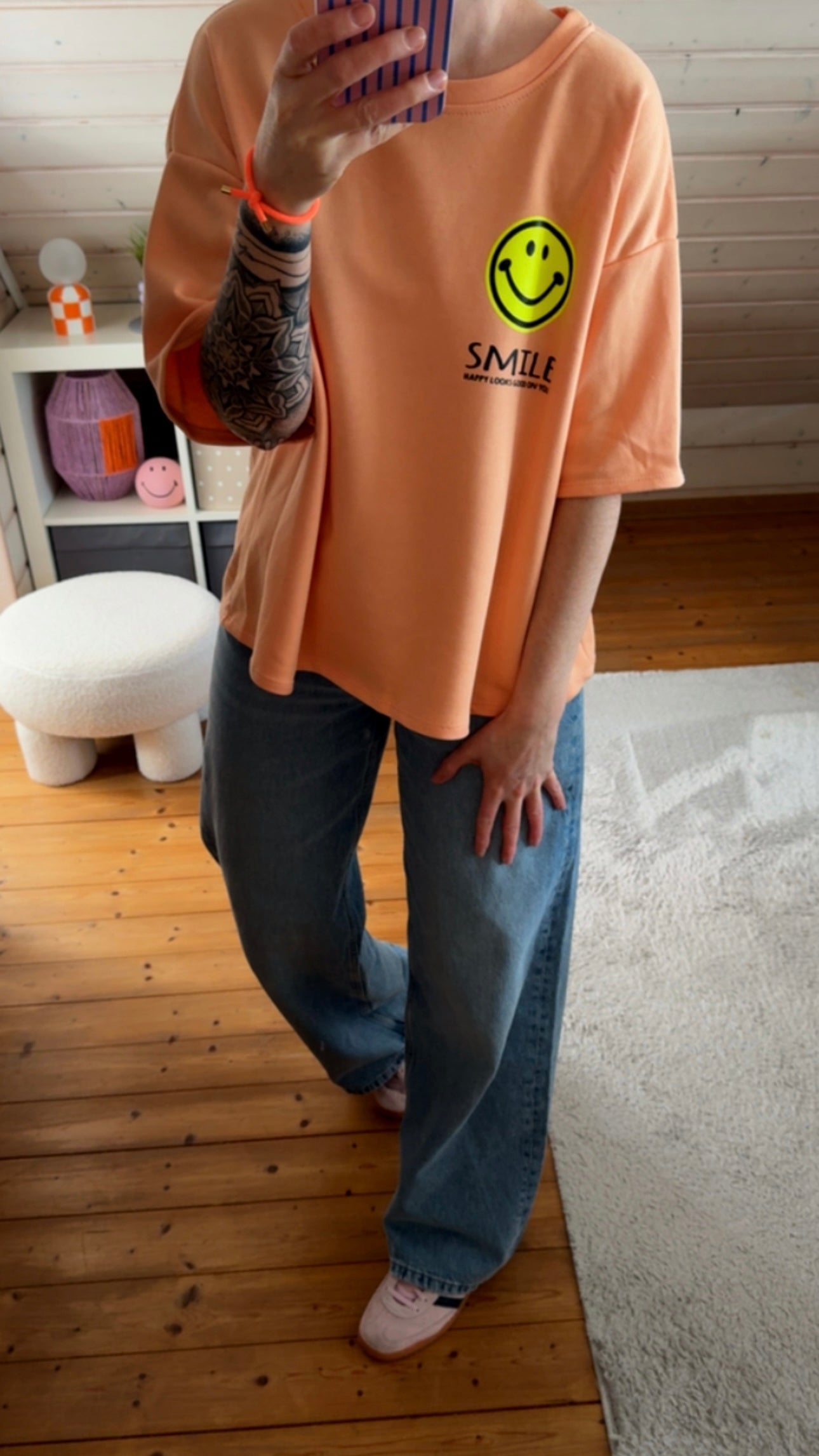 T-SHIRT FRENCH TERRY SMILE / + RÜCKENPRINT