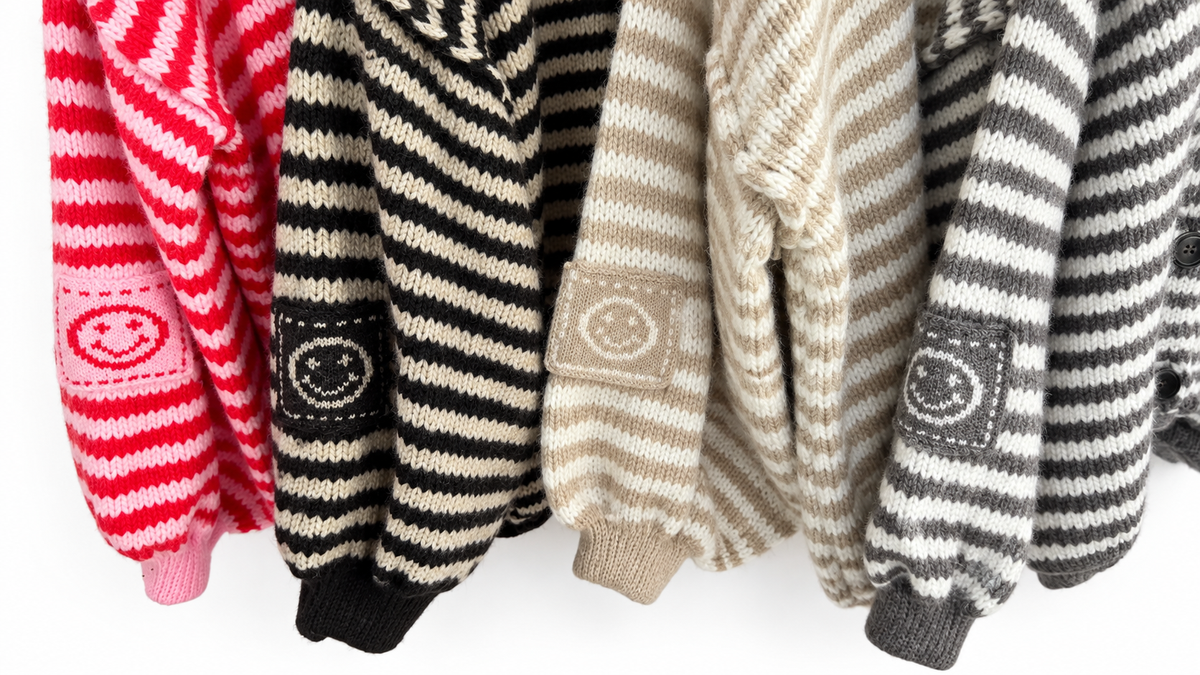 STRICK-JACKE Streifen 4 Farben