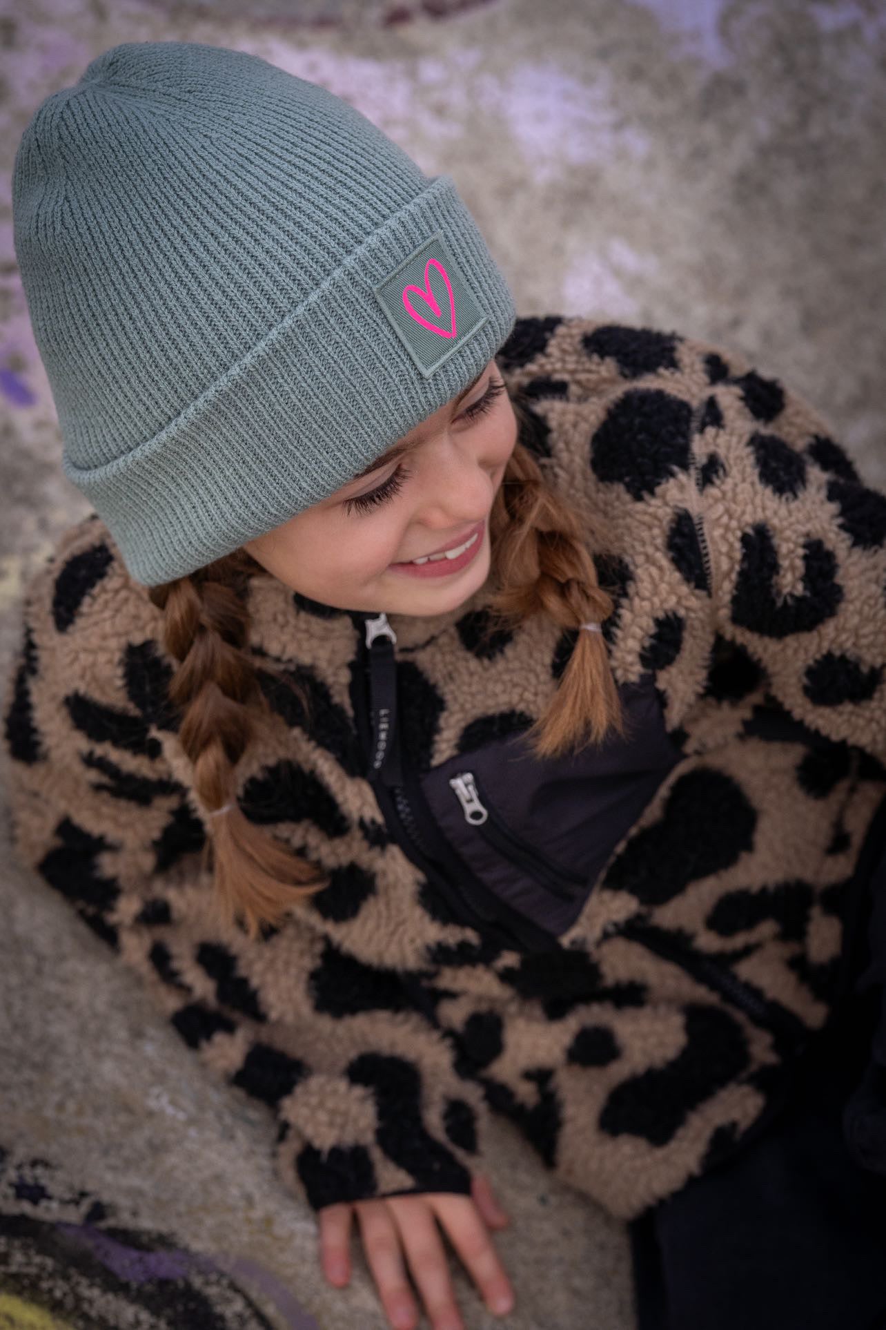 Kids Strick Mütze Neon Statement