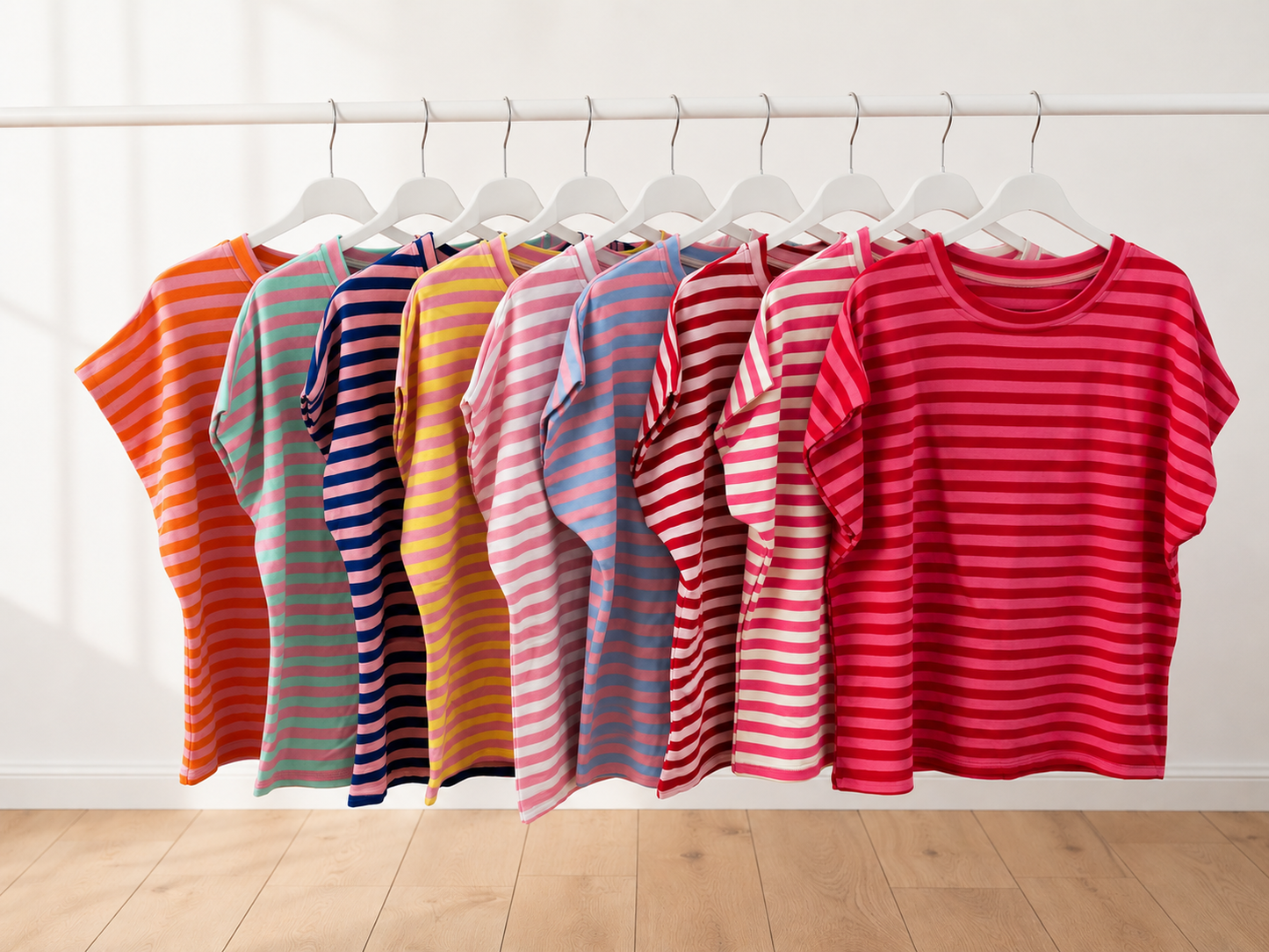 T-Shirt STREIFEN French Terry 9 Farben