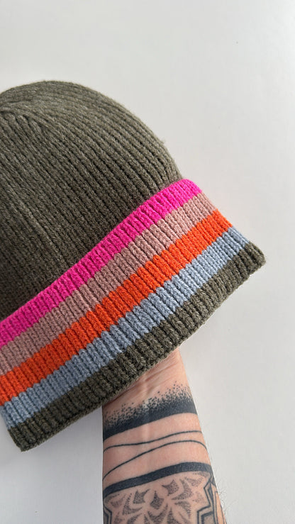 MÜTZE Colour Block Streifen DAMEN / BIG GIRL