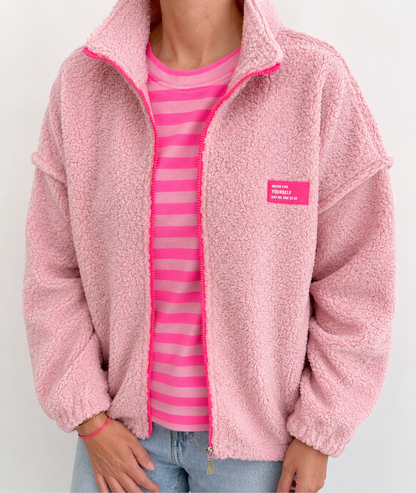 TEDDY Jacke ZIP langarm Neon Patch
