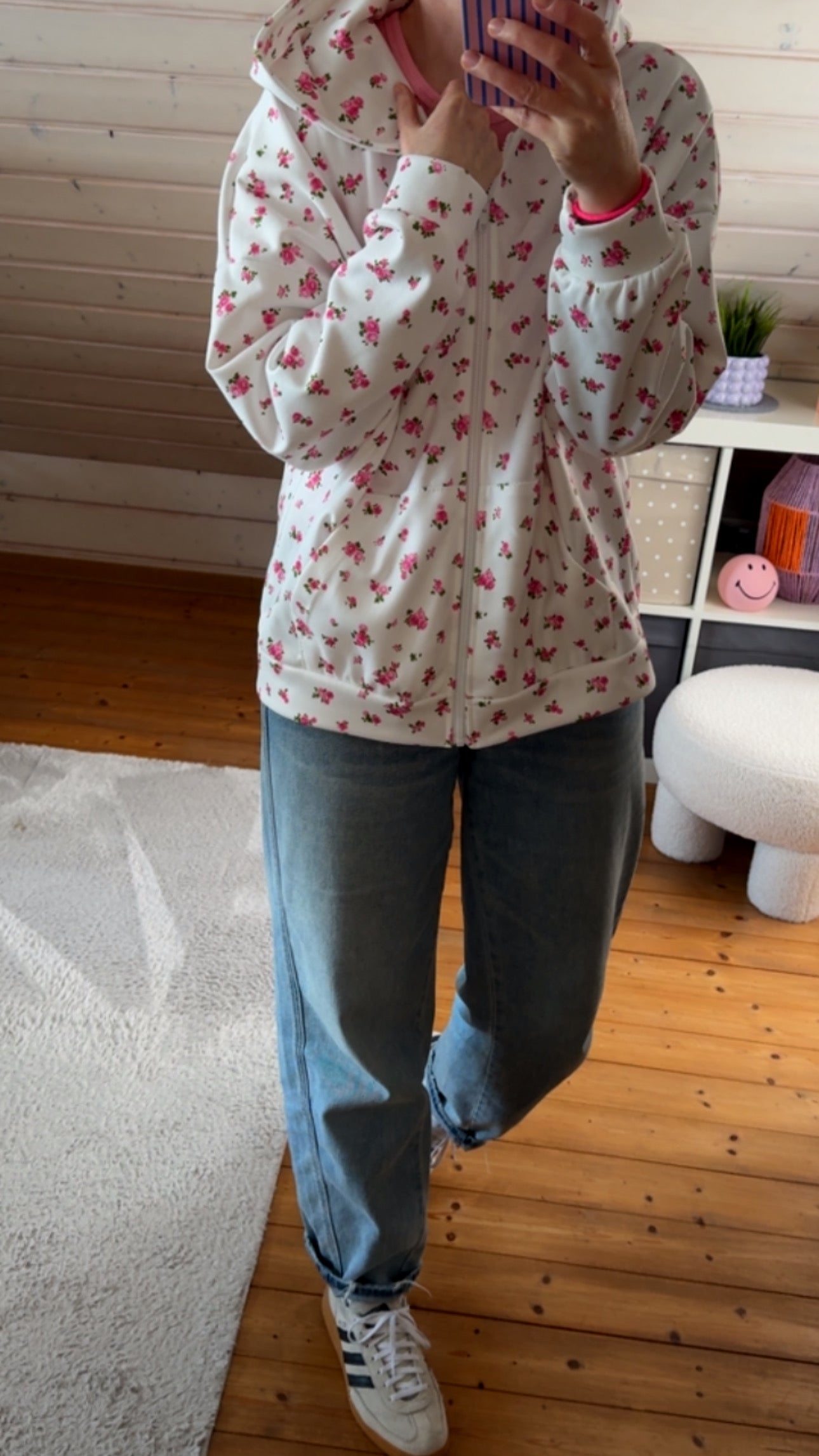 Kapuzenjacke Zip Hoodie Floral