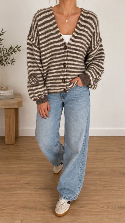 STRICK-JACKE Streifen 4 Farben