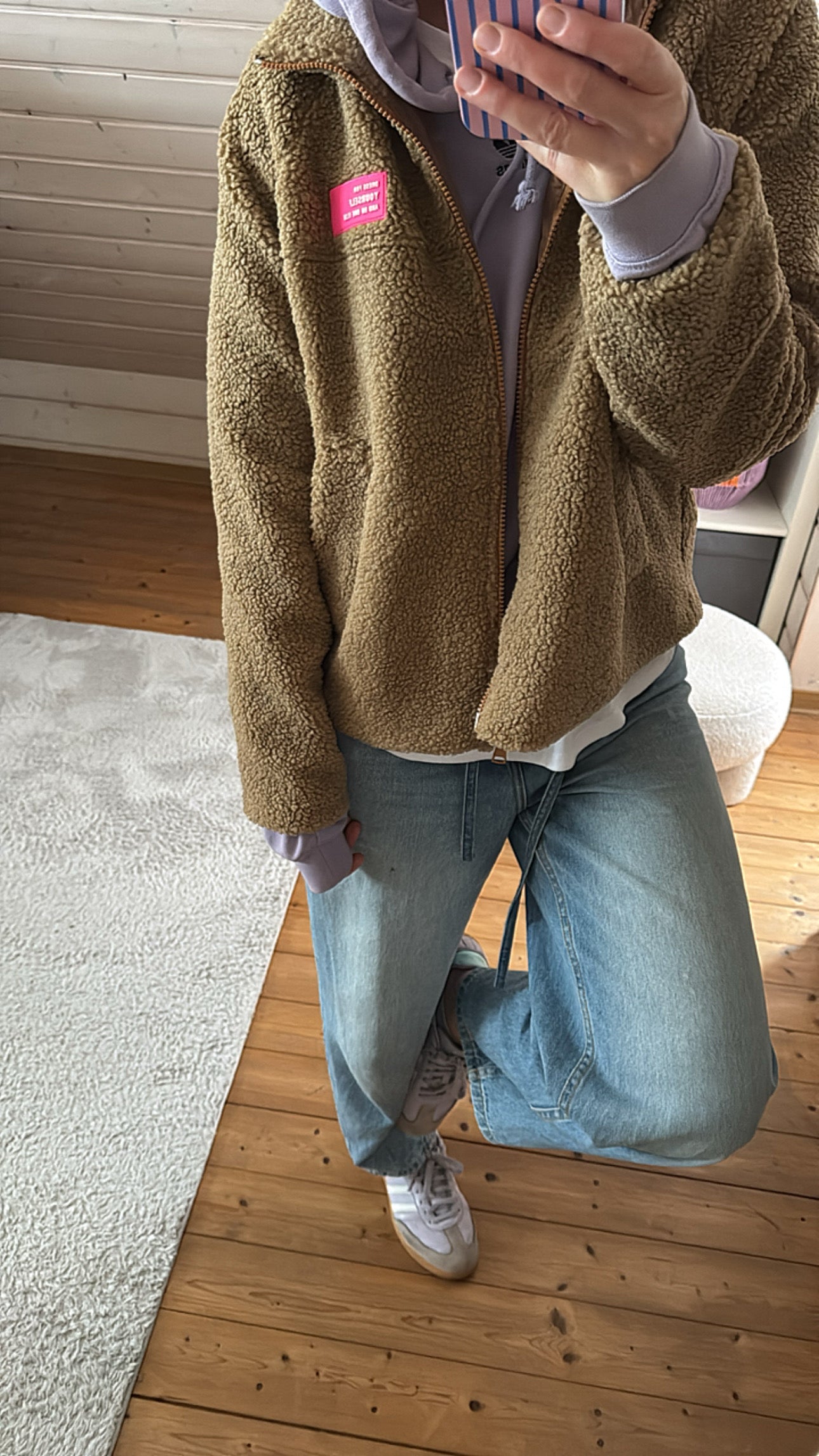 TEDDY Jacke ZIP langarm Neon Patch