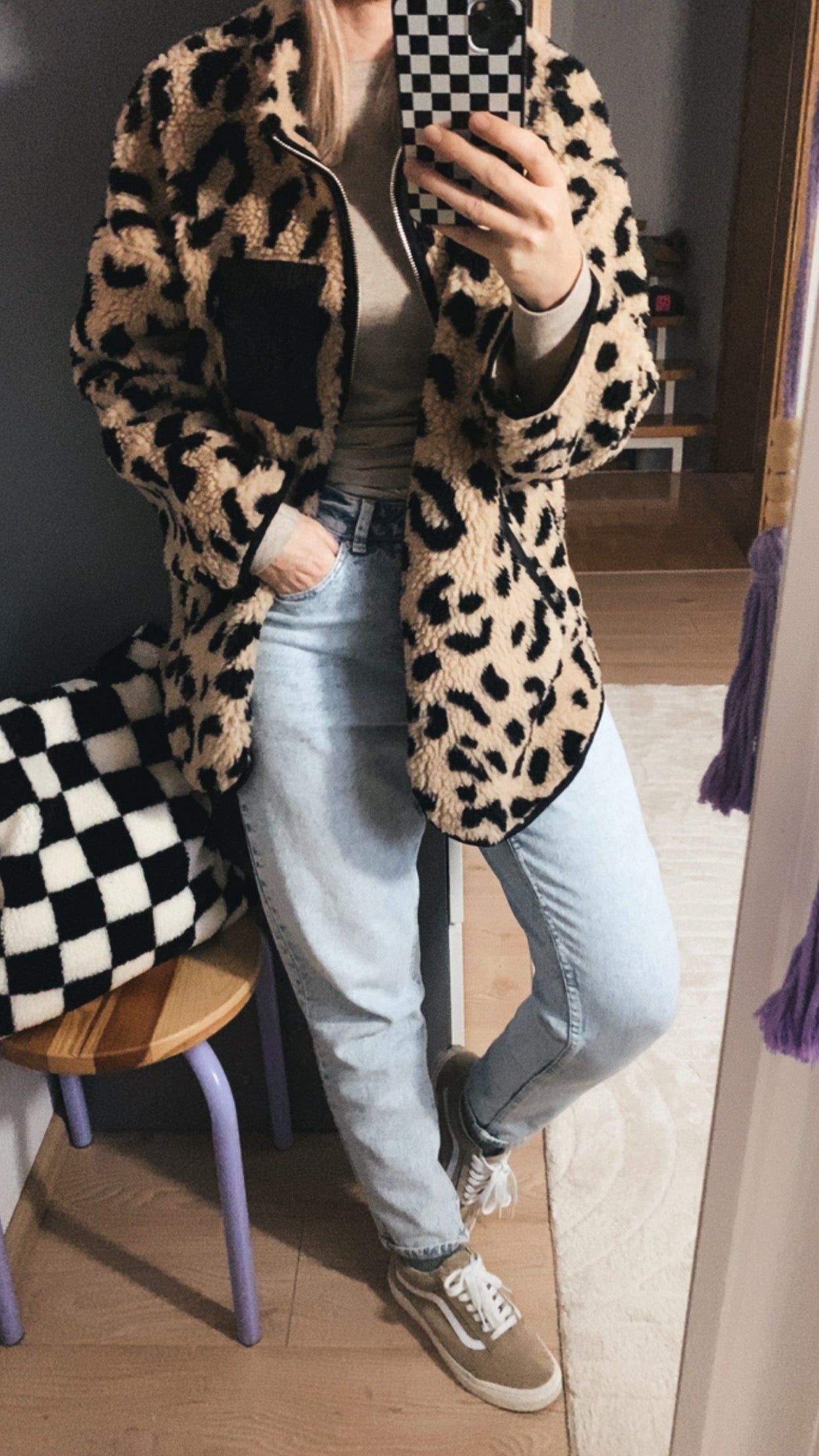 TEDDY Jacke Cozy Casual Leo langarm hell