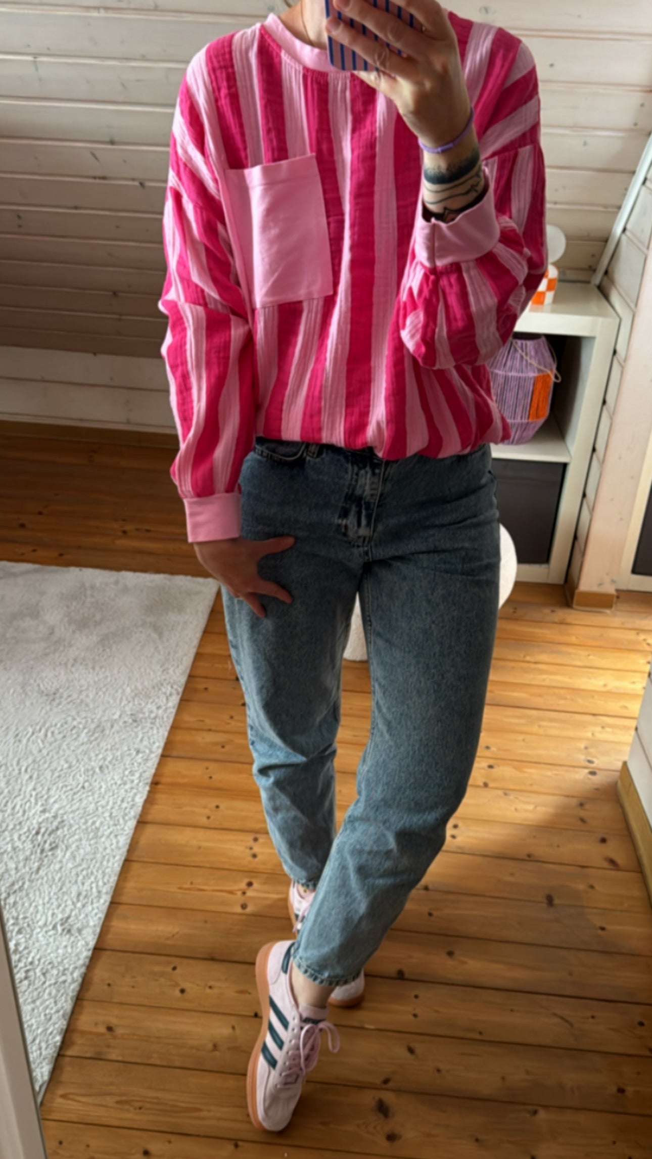MUSSELIN SHIRT CASUAL STREIFEN