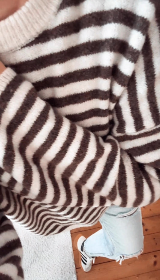 Strickpullover Stripes ausgestellter Arm