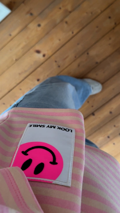 Streifen T-SHIRT PREMIUM / SMILEY Patch