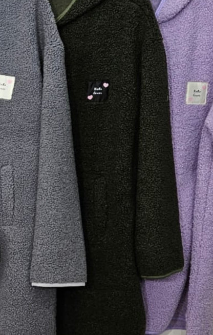 TEDDY Mantel ZIP langarm Kapuze