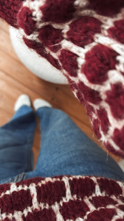 Strick Pullover Waffel Muster