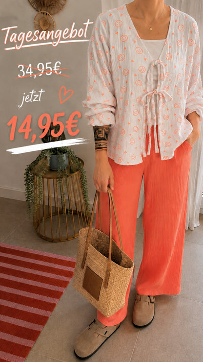 Musselin Bluse Tunika Onesize SMILEY