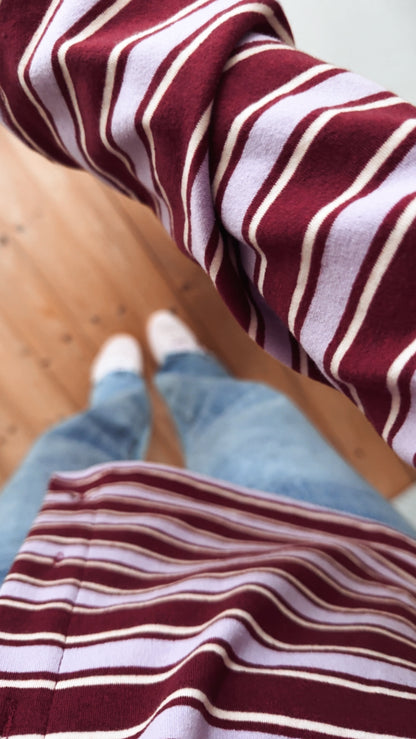 Streifen LONGSHIRT Kragen & Knöpfe / SWEATER leicht