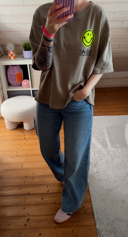 T-SHIRT FRENCH TERRY SMILE / + RÜCKENPRINT