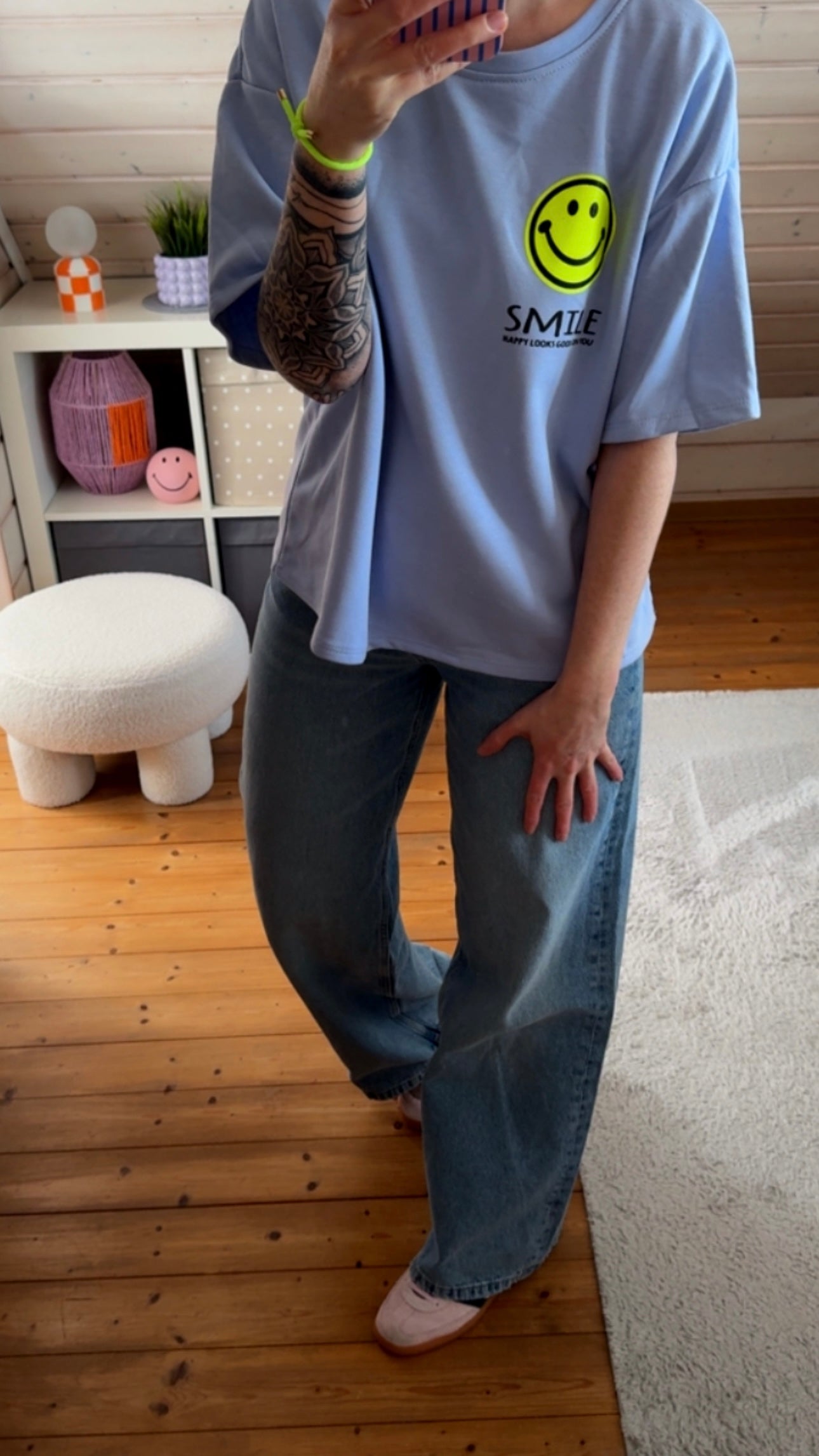 T-SHIRT FRENCH TERRY SMILE / + RÜCKENPRINT