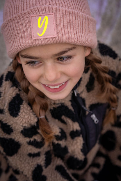 Kids Strick Mütze Neon Statement